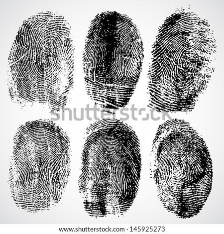 Set of fingerprints, vector illustration