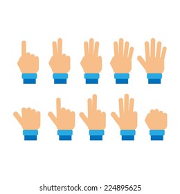 Set of fingers showing numbers 