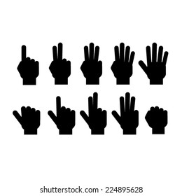 Set of fingers showing numbers 