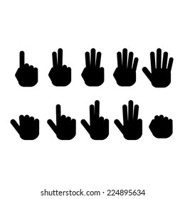Set of fingers showing numbers 