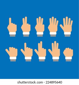 Set of fingers showing numbers 