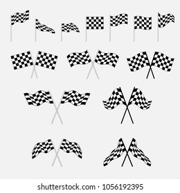Set of finish flags. Checkered ui icons