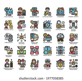 Set of Fintech Element thin line and pixel perfect icons for any web and app project. 