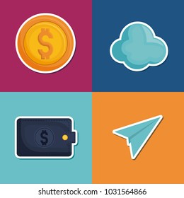 set of fintech icons