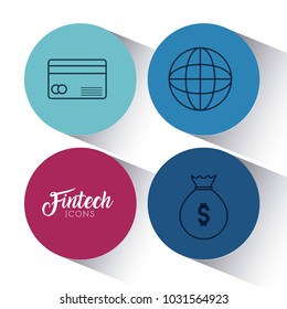 set of fintech icons