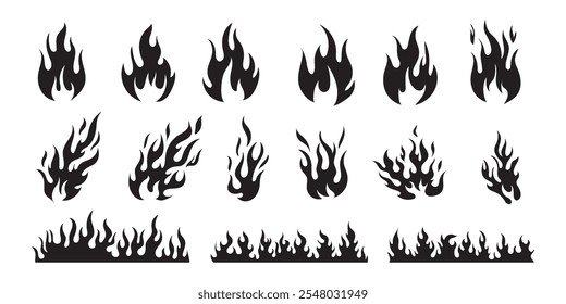 set of fir flame vector design