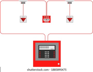 Set of fire alarms vector illustration isolated on white background