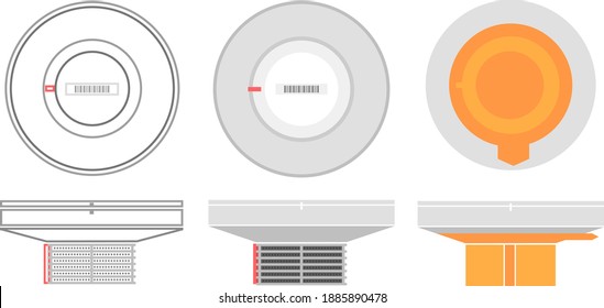 Set Set mit FeueralarmVektorgrafik einzeln auf weißem Hintergrund