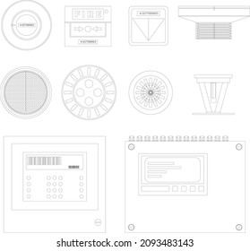 Set Set mit FeueralarmVektorgrafik einzeln auf weißem Hintergrund