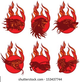 Set of Fire Animal Emblem
