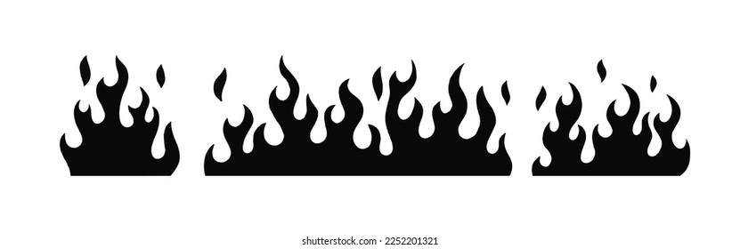 Juego de fuego en negro con varias formas y longitudes