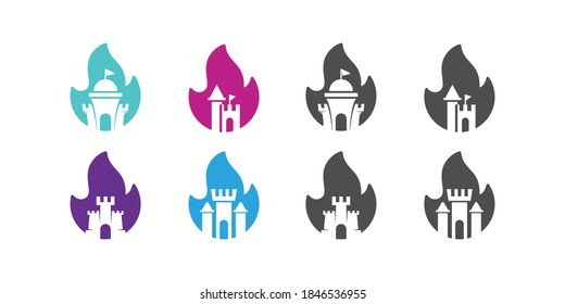 Brandsatz und Logo-Design des Schlosses