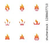 Set of Fire Crown logo designs concept vector. Flame Crown logo template. Crown logo Vector. Fire logo