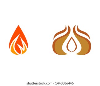 Set of fire drop logo