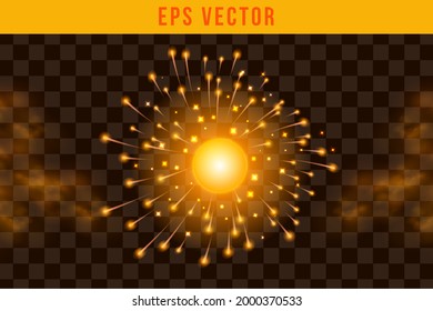 Set fire effect EPS Vector glow object illuminated isolated 