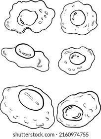 Set of fire eggs vector illustration on white background.