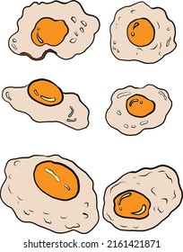 Set of fire eggs vector illustration on white background.