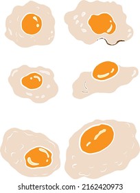 Set of fire eggs vector illustration on white background.