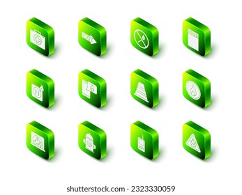 Set Fire exit, No fire match, Open matchbox and matches, flame, in triangle, Traffic cone, Walkie talkie and hydrant icon. Vector