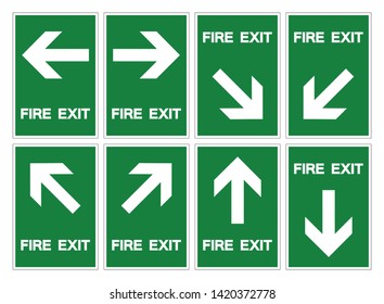 Safety Sign Emergency Exit Stairs Square Stock Vector (Royalty Free ...