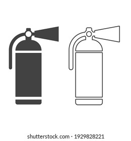 Set of Fire extinguisher vector icon logo illustration design. A safe and rescue tools element. Can be used for web and mobile development. Suitable for infographic