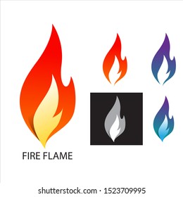 Set of Fire Flame Icons Flat Pictogram Template. Illustration Symbol. - Vector eps 10