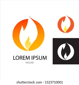 Set of Fire Flame Icons Flat Pictogram Template. Illustration Symbol. - Vector eps 10
