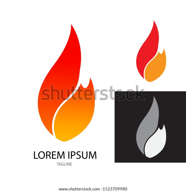 Set of Fire Flame Icons Flat Pictogram\
Template. Illustration Symbol. - Vector eps\
10