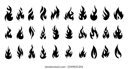 set of fire flame vector design