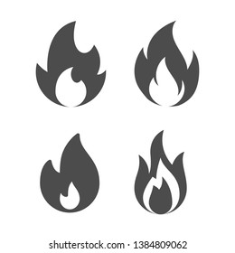 Set of Fire flames icon vector