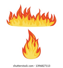 Set Fire Flames Isolated On White Stock Vector (Royalty Free ...