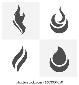 Set of Fire flames Logo design inspiration vector icons