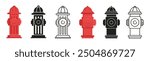 Set of fire hydrant icons. Fire hydrant icon