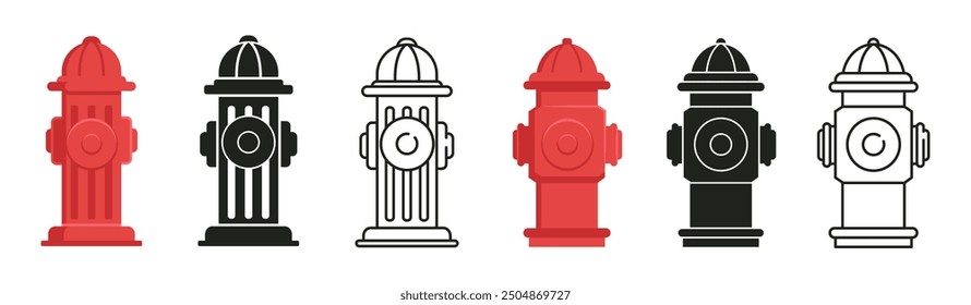 Set of fire hydrant icons. Fire hydrant icon