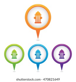 Set of Fire Hydrant Marker Icons