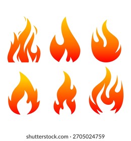 set fire icon logo design illustration