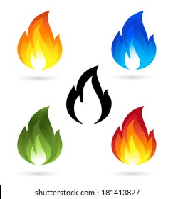 Set of fire icons