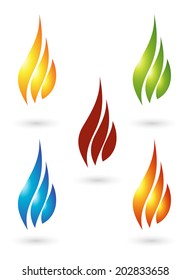 Set of fire icons