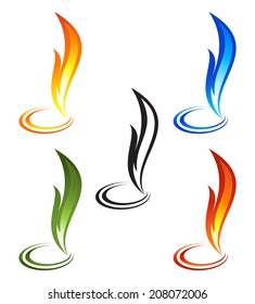 Set of fire icons