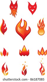 set of fire icons