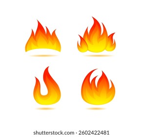 Set fire icons Collection on white backgrund
