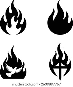 set of fire icons design
