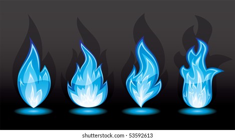 Set of a fire icons, illustration