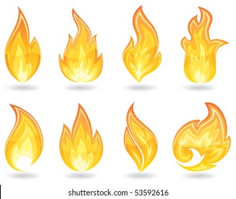 Set of a fire icons, illustration