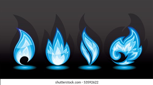 Set of a fire icons, illustration