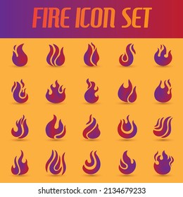 set of fire icons vector