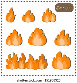 Set fire isolated on a white background