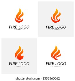 Set of Fire Logo Design Concepts. Flame Logo Template Vector. Icon Symbol