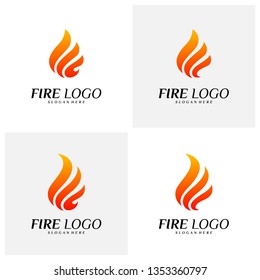 Set of Fire Logo Design Concepts. Flame Logo Template Vector. Icon Symbol