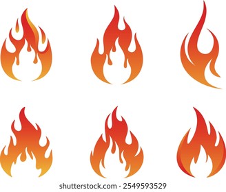 Set of fire pattern designs